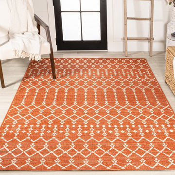 Ourika Moroccan Geometric Textured Weave Indoor/outdoor Rug